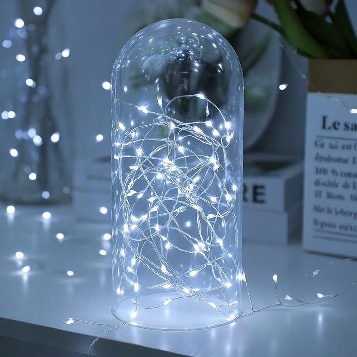 Girlanda LED 9m 300 diod Zimna biała lampki choinkowe IP44 8 funkcji