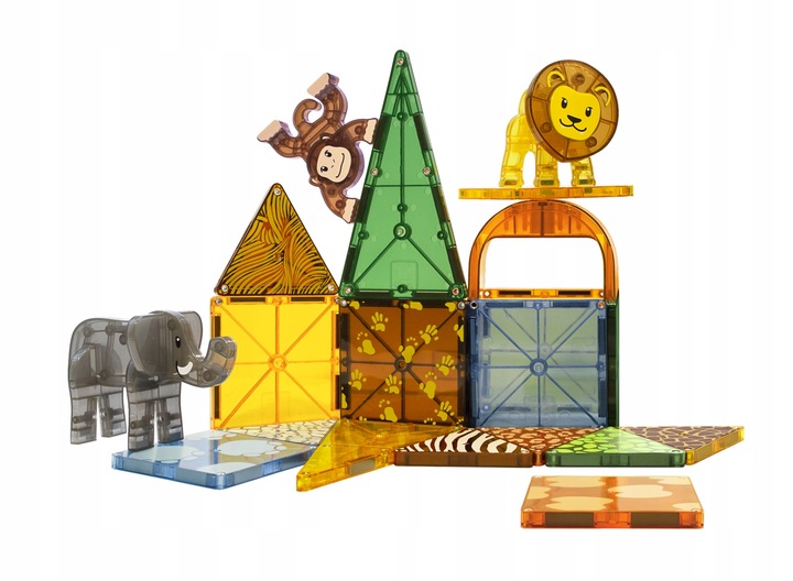 MAGNA-TILES KLOCKI MAGNETYCZNE SAFARI ANIMALS 25 elem. zwierzątka