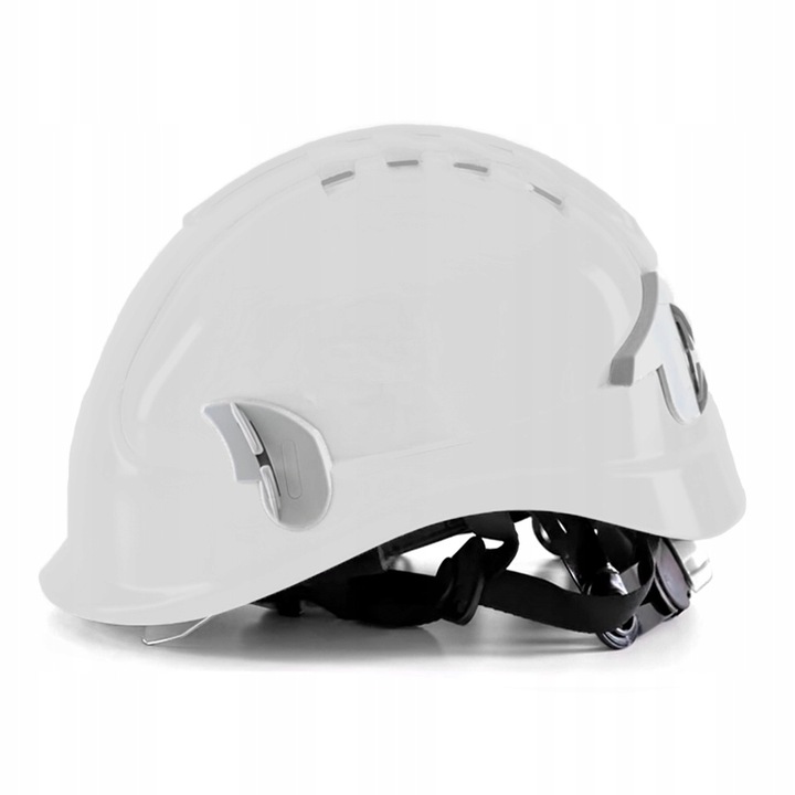 KASK OCHRONNY HEŁM WENTYLOWANY Z OKULARAMI BIAŁY KASK BUDOWLANY BHP LEKKI