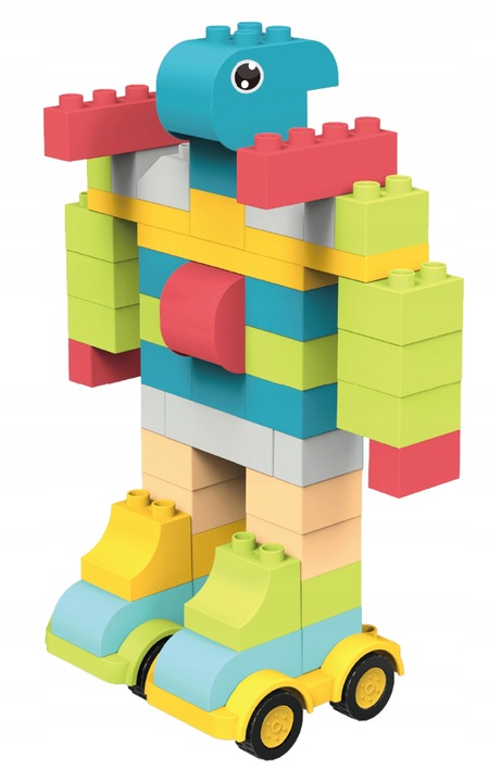 KLOCKI budowlane konstrukcyjne DUŻE ELEMENTY podwozia Zestaw XXL 86 el.