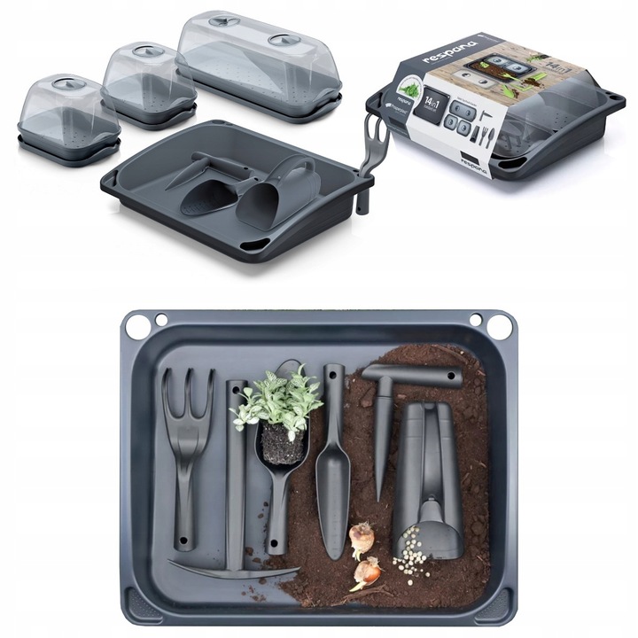 MINI SZKLARNIA ROZSADNIK DO WYSIEWU SADZONEK ZESTAW STARTOWY NARZĘDZIA