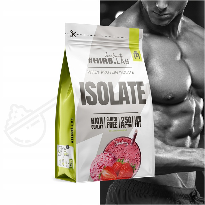 Izolat Białka BIAŁKO 700 g WPI ISO Whey Protein Isolate Truskawka HIRO