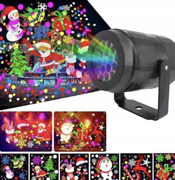 PROJEKTOR LED ŚNIEG ŚWIĄTECZNY LASEROWY REFLEKTOR RZUTNIK ŚNIEG MIKOŁAJ