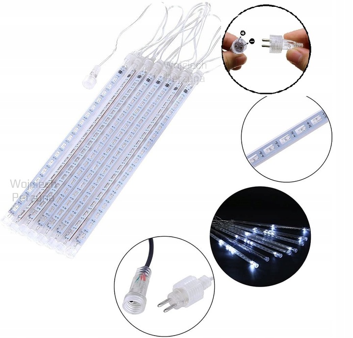 METEORY 50 CM LAMPKI PADAJĄCY ŚNIEG OŚWIETLENIE ŚWIĄTECZNE IP44 SOPLE LED