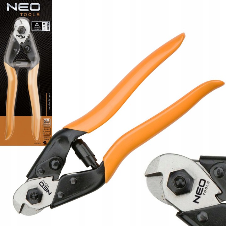 NEO OBCINAK NOŻYCE DO DRUTU I LINEK STALOWYCH 1,5 - 4 190MM 01-512