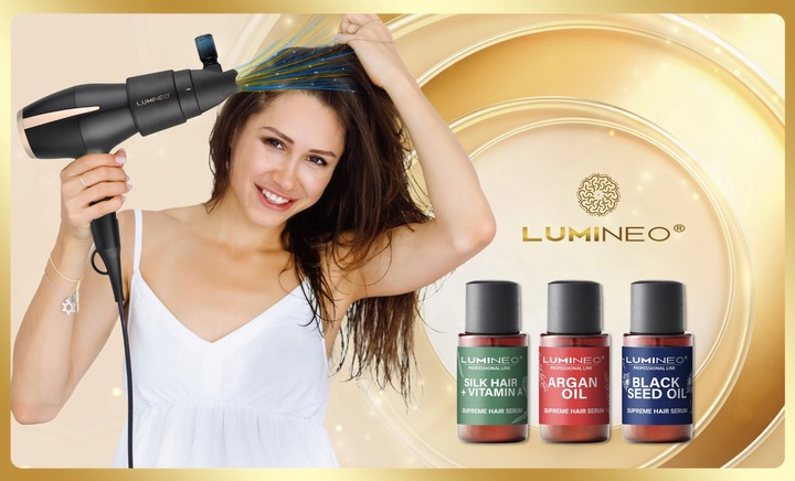 LUMINEO suszarka PRO do włosów 2400W 5w1 jonizacja dyfuzor olejków 3x serum