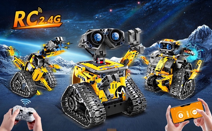 KLOCKI ROBOT ZDALNIE STEROWANY RC DINOZAUR 5w1 520szt DO PROGRAMOWANIA APP