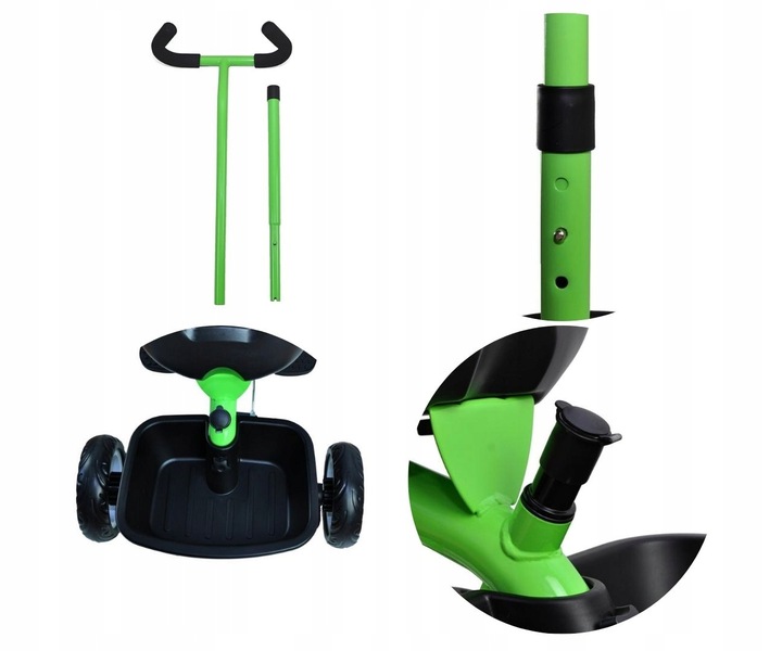 Rowerek Trójkołowy Milly Mally jeździk 2w1 dziecięcy koszyk Axel Zielony