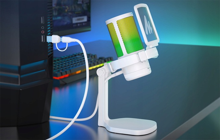 MAONO Mikrofon Gamingowy USB RGB Dla Gracza Streamera PC PS4/5 + Pop Filtr