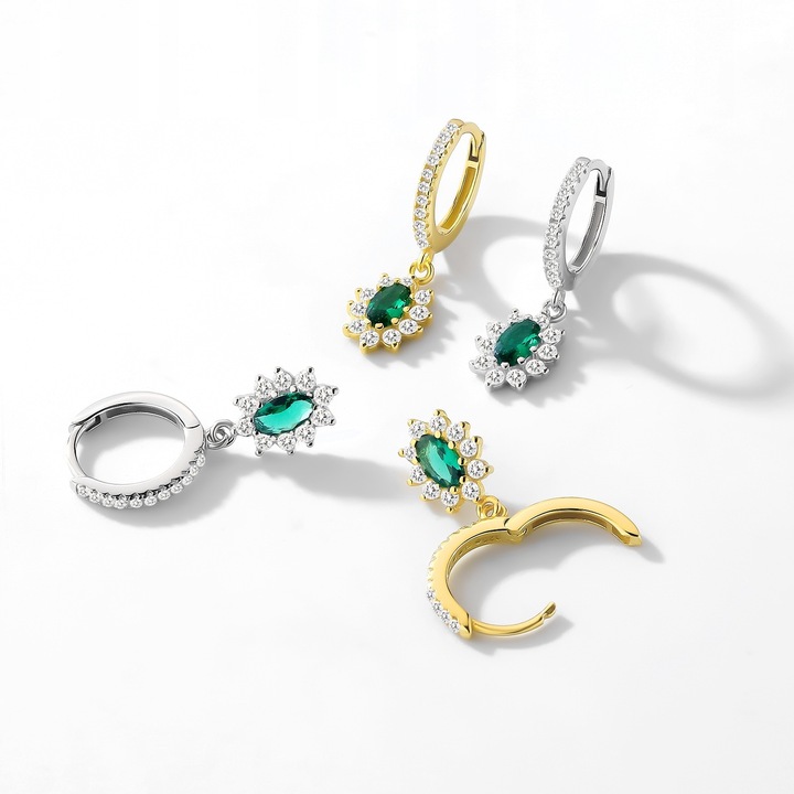 KOLCZYKI SREBRNE PRÓBA 925 WISZĄCE Retro SREBRO KOŁA Angielskie Zapiecie