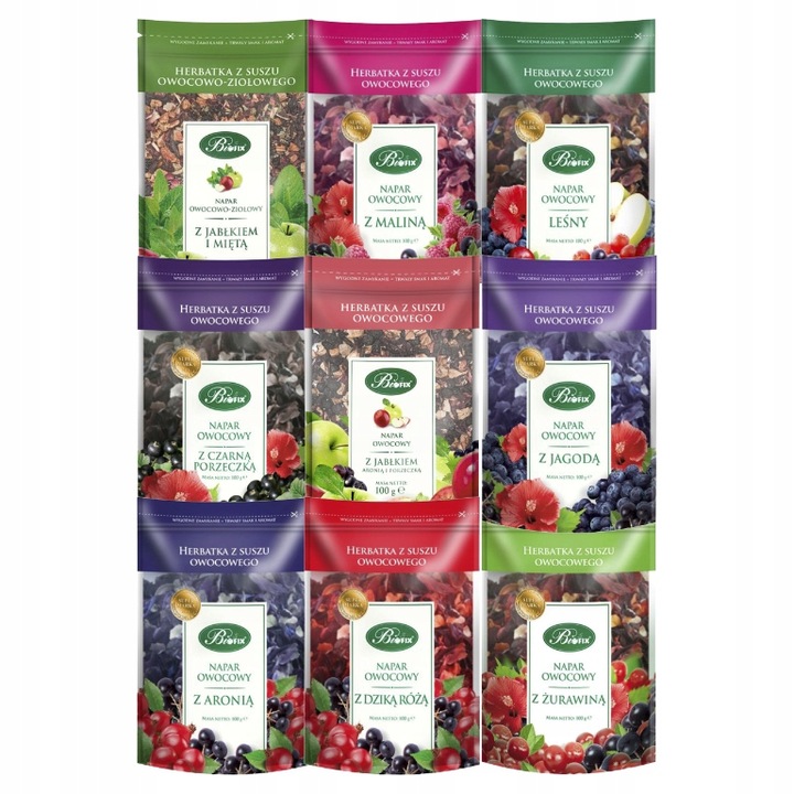 NAPAR BIFIX ZESTAW 9 smaków herbata z suszu (9x100g) 900G
