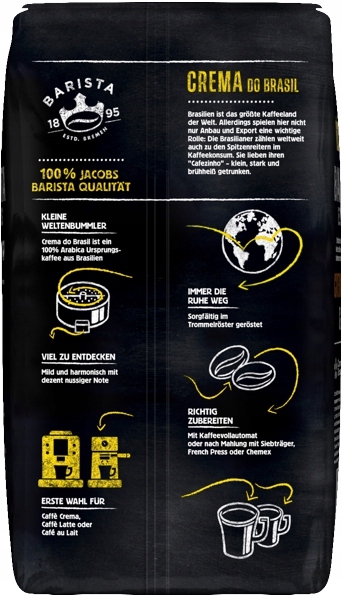 Kawa ziarnista JACOBS BARISTA CREMA do Brasil 1000g