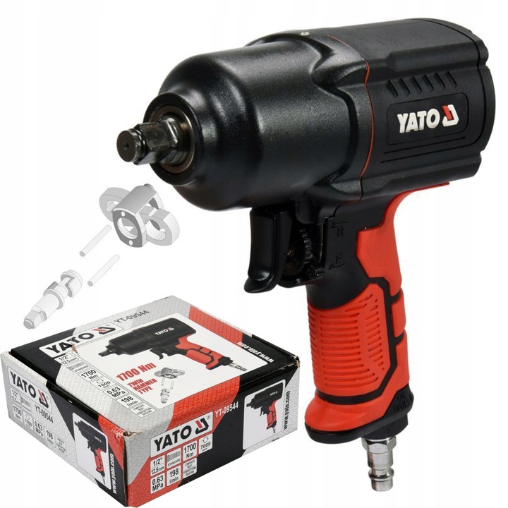 YATO KLUCZ PNEUMATYCZNY UDAROWY DO KÓŁ 1/2 1700Nm KOMPOZYTOWY YT-09544