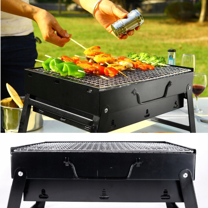 ZESTAW GRILL OGRODOWY WĘGLOWY TURYSTYCZNY |SKŁADANY |+ AKCESORIA DO GRILLA