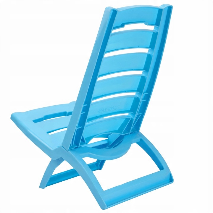 KRZESŁO PLAŻOWE SKŁADANE PLASTIKOWE KRZESEŁKO MOCNE TURYSTYCZNE LEŻAK FOTEL