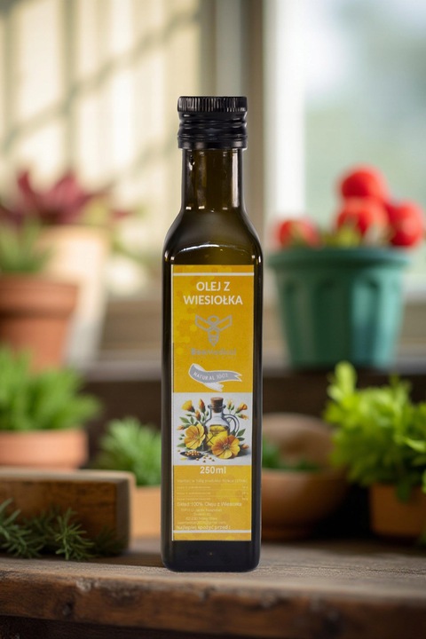 Olej z Nasion Wiesiołka Wiesiołek 250ml ml Tłoczony Na Zimo Nierafinowany