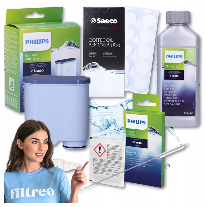 ZESTAW do CZYSZCZENIA konserwacji EKSPRESU PHILIPS SAECO FILTR TABLETKI