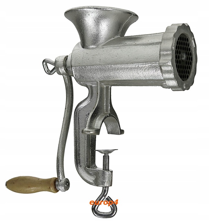 RĘCZNA MASZYNKA do MIELENIA Mięsa Żeliwna nr. 10 Nadziewarka 3 Sita Lejki