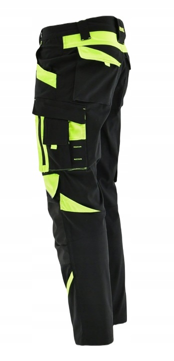 Spodnie Robocze ELASTYCZNE Odblaskowe NEON Do Pracy STRETCH SPANDEX BHP