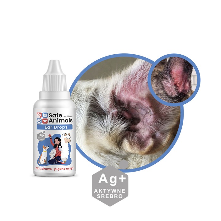 Safe Animals Ear Drops Krople ze srebrem do uszu 30ml