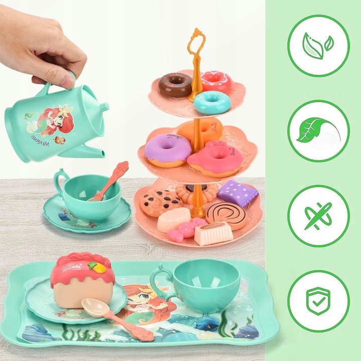 Serwis kawowy ZESTAW do herbaty dla dzieci w walizce czajnik taca B108 CE