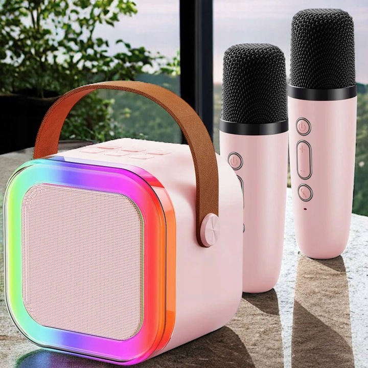 ZESTAW DO KARAOKE DLA DZIECI 2 MIKROFONY GŁOŚNIK BEZPRZEWODOWY NA BLUETOOTH