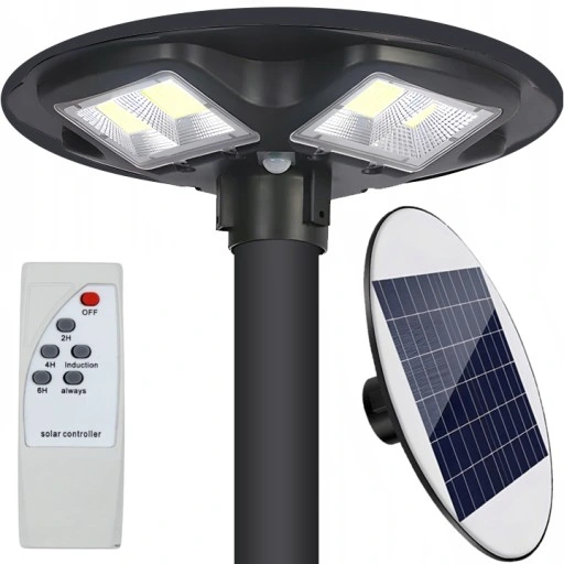 Lampa solarna LED latarnia uliczna UFO czujnik + pilot SuperLED