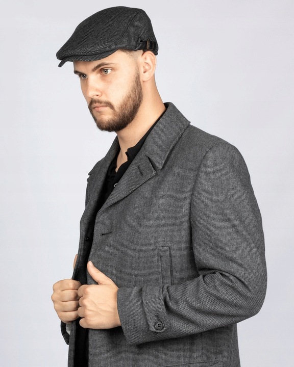 KASZKIET Męski Alessio Stylowy Elegancki FLAT CAP Jesień Zima Czapka RETRO