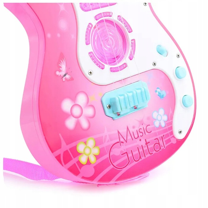 GITARA ROCKOWA DLA DZIECI ŚWIECI GRA INSTRUMENT DŹWIĘK