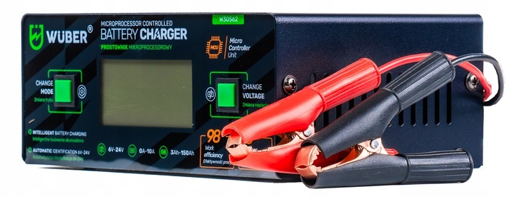 PROSTOWNIK 6/8/12/14/16/24V MIKROPROCESOROWY ŁADOWARKA DO AKUMULATORA 10A