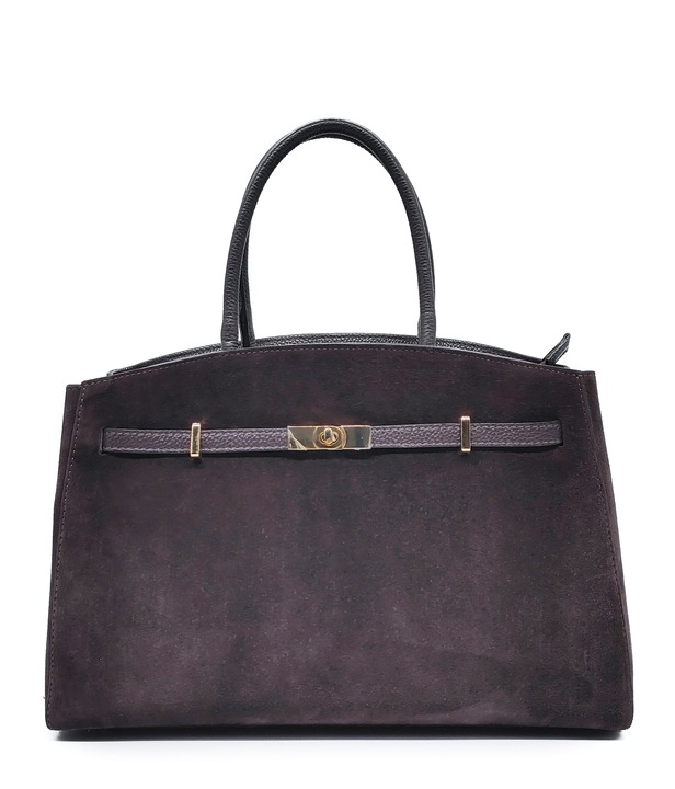 Torebka skóra zamszowa czekoladowa VeraPelle