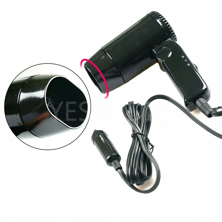 SUSZARKA DO WŁOSÓW, PRZENOŚNA SUSZARKA DO WŁOSÓW 12 V NA GORĄCO I ZIMNO