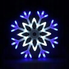 ŚNIEŻYNKA DWUSTRONNA GWIAZDA ŚWIECĄCA LAMPKI LED BIAŁO-NIEBIESK+PROGRAMATOR