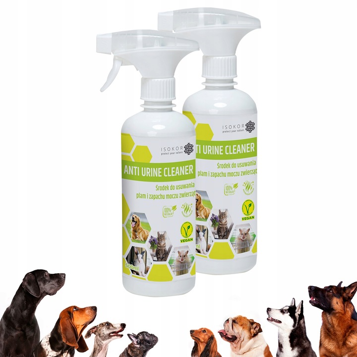 NEUTRALIZATOR POCHŁANIACZ ZAPACHÓW MOCZU PSA 2x 500ml ISOKOR USUWA ZAPACH