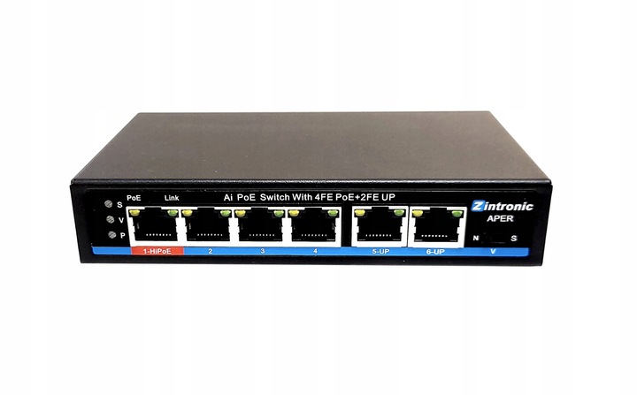 Switch POE 4xPOE 2xUplink 65W HI-POE APER