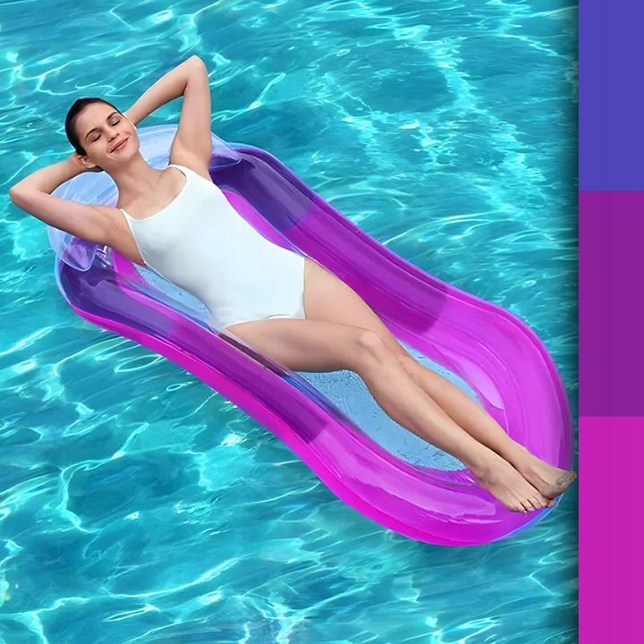 MATERAC DMUCHANY Z SIATKĄ DO PŁYWANIA LEŻAK PLAŻOWY NA BASEN HAMAK WODNY