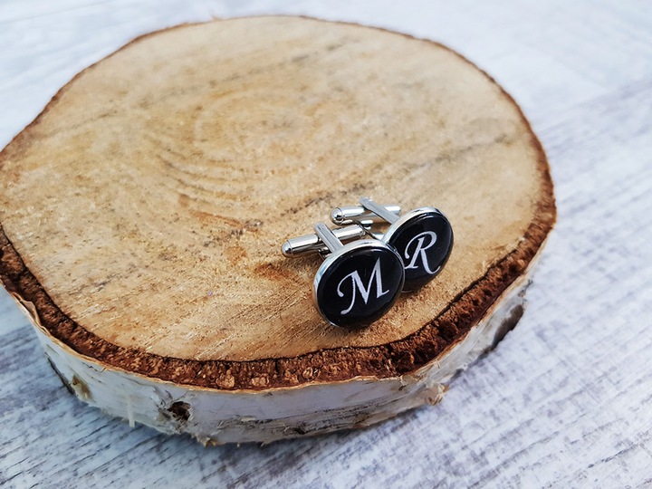 Spinki do Mankietów Koszuli z Inicjałami do Ślubu Ślub Inicjały