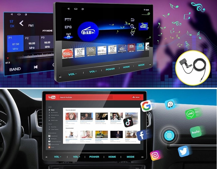 ANDROID RADIO SAMOCHODOWE URVOLAX 1-DIN 10,1'' GPS WI-FI MIRROR LINK 2/32GB