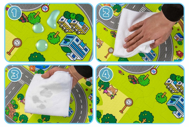 MATA PIANKOWA EDUKACYJNA PUZZLE GRUBE 1 CM MIASTO ULICE DROGI DLA DZIECI