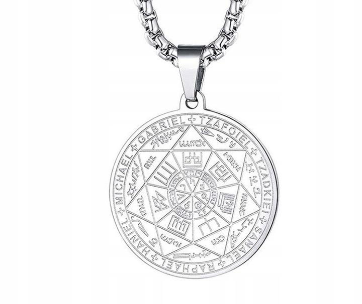 Wisiorek Talizman 7 Aniołów Archaniołów Amulet Pieczęć Srebrny