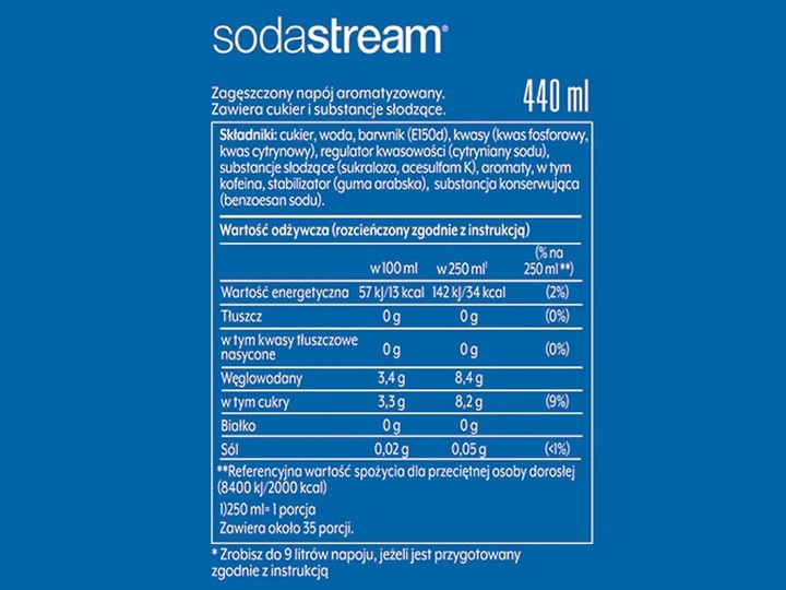 3x SYROP KONCENTRAT PEPSI COLA DO SATURATORA SODASTREAM 9L NAPOJU z 440ml