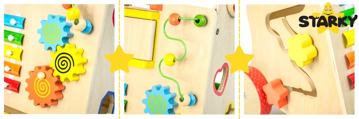 Prezent na roczek jeździk pchacz drewniany chodzik tablica manipulacyjna