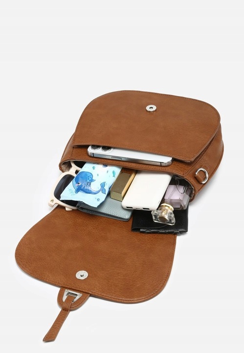 Torebka Torba Damska Listonoszka LUIGISANTO Pasek V2304 Camel