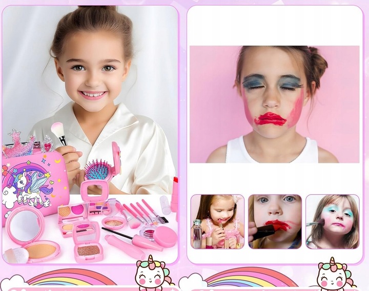 KUFEREK DO MAKIJAZU DLA DZIECI ZESTAW KOSMETYKÓW do makijażu makeup cienie