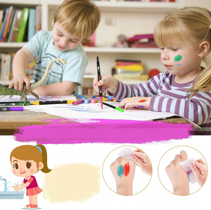 100 KOLORÓW DŁUGOPISY PISAKÓW DUAL BRUSH AKWARELI