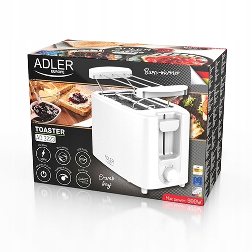 Toster Adler AD3223 biały 900 W