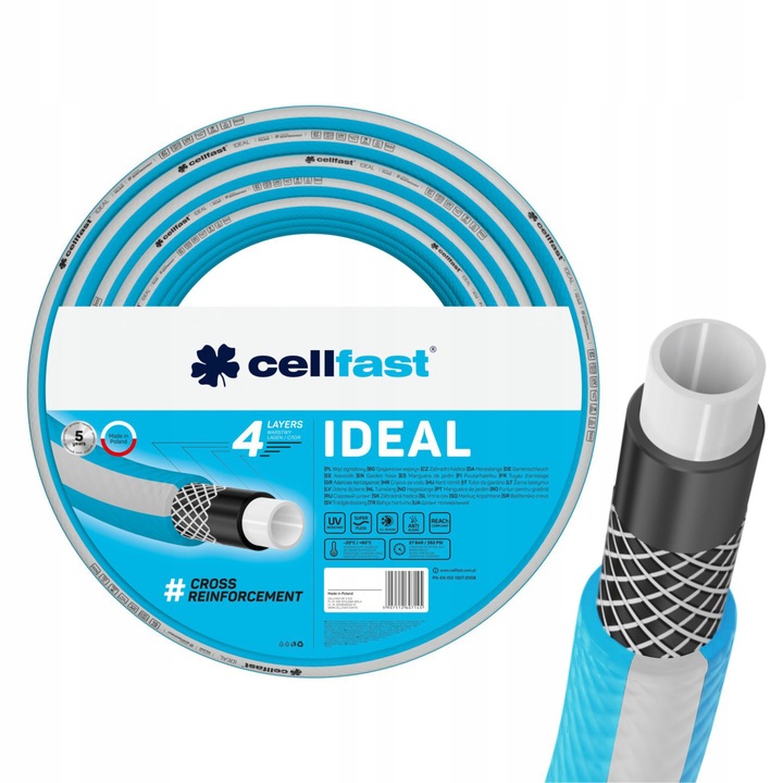 CELLFAST WĄŻ OGRODOWY IDEAL 4-WARSTWOWY 27 BAR 1/2'' 50M PRODUKT POLSKI