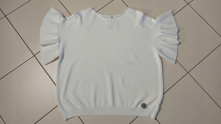 COCOMORE Bluzka Sweter z Falbanką Żółty