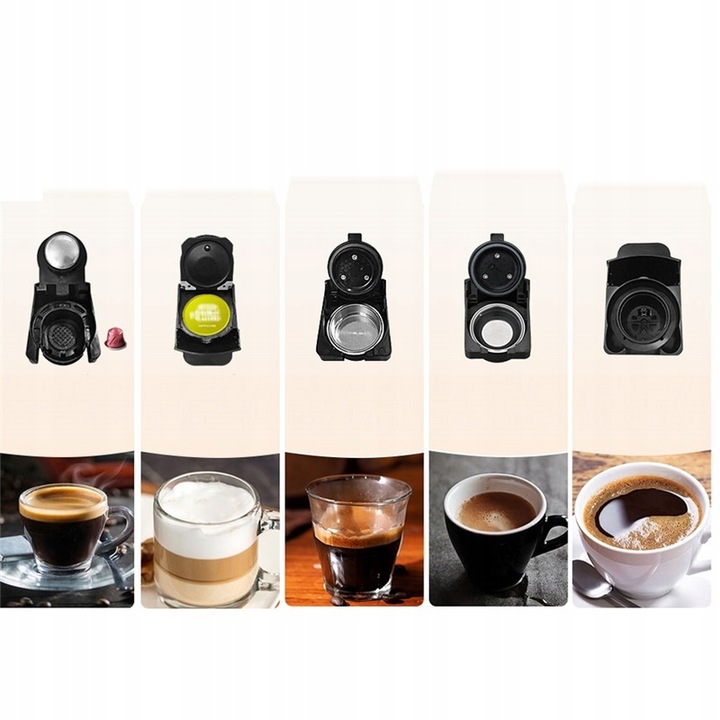 EKSPRES NA KAPSUŁKI 5W1 DO NESPRESSO DOLCE GUSTO TCHIBO CAFFISIMO ESE 19BAR