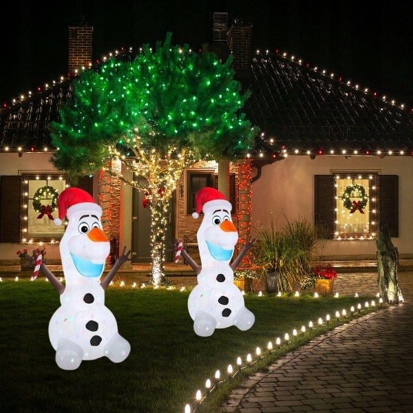 Świąteczny pompowany Bałwan OLAF 1,8m Multicolor podświetlany Led dmuchany